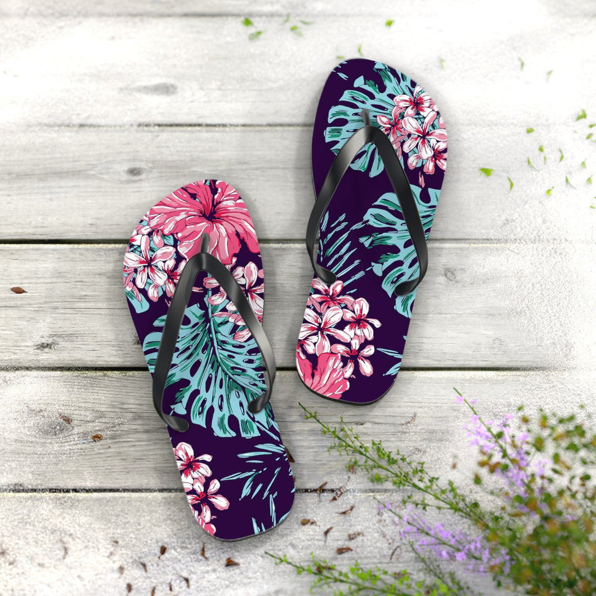 Maris Equi Men's Floral Print Flip-Flops