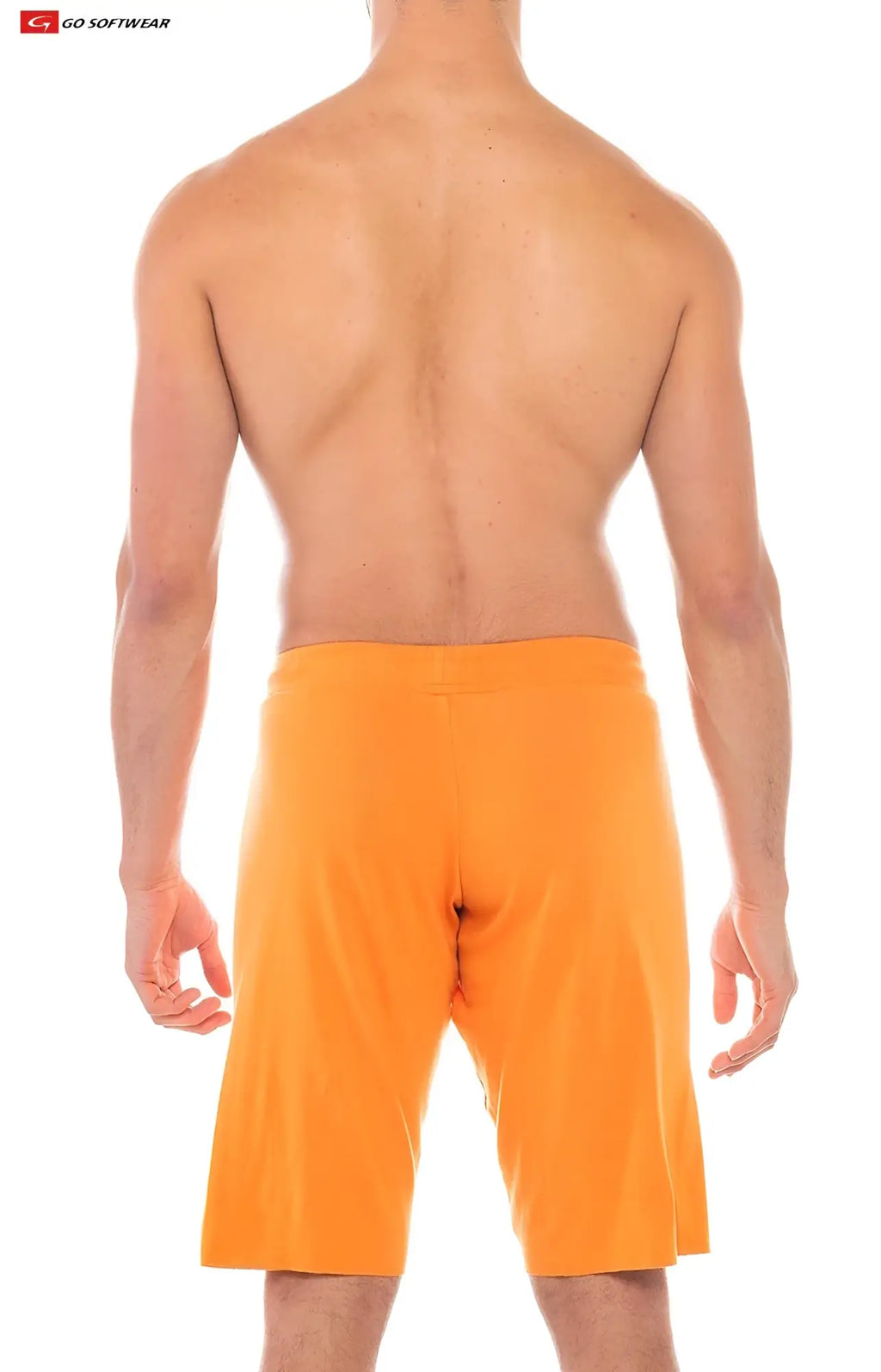 Bright orange 16 cut-off shorts made of soft fabric with a relaxed fit for comfortable casual wear