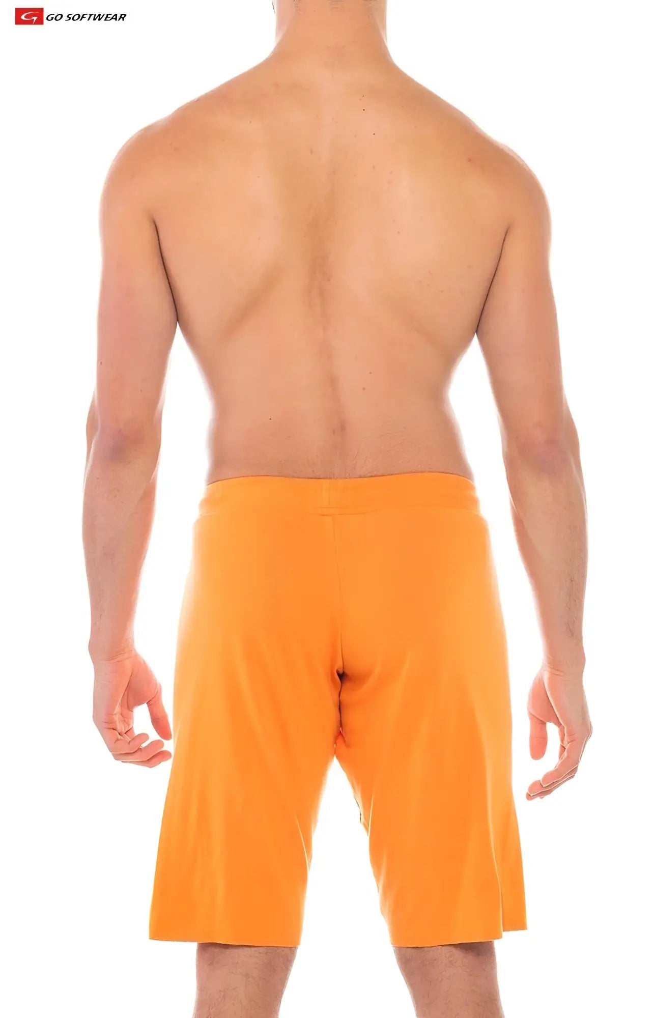 Bright orange 16 cut-off shorts made of soft fabric with a relaxed fit for comfortable casual wear