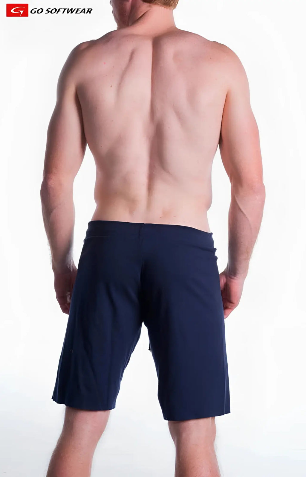 Navy blue 16 inch cut off athletic shorts with a sleek modern design and subtle side pockets for active wear
