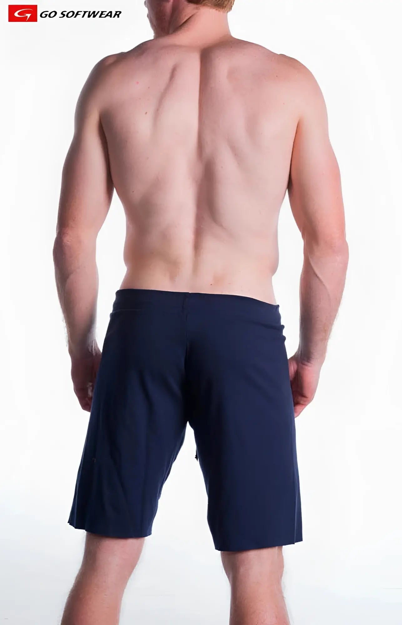 Navy blue 16 inch cut off athletic shorts with a sleek modern design and subtle side pockets for active wear