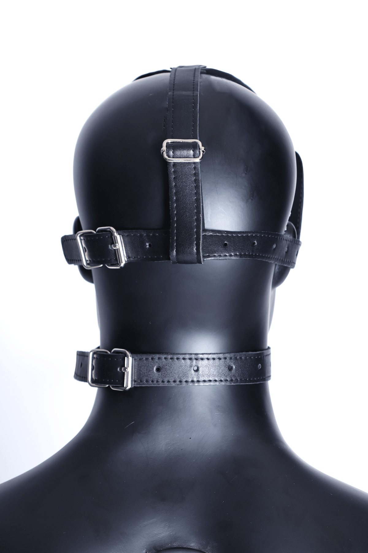 Kinky-Leder-Gesichtsmaske mit Aussparungen für Augen und Nase und atmungsaktivem Mundkäfig