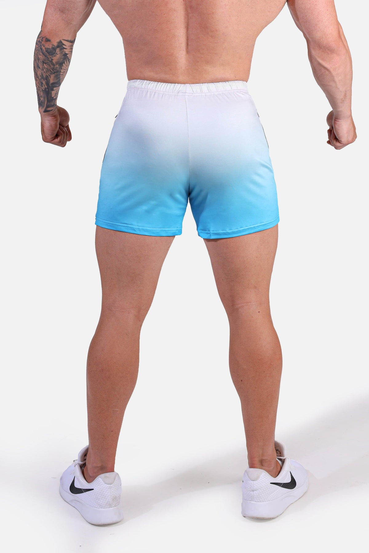 Jed North Men's Agile Bodybuilding 4'' Shorts w Zipper Pockets - Blue Ombre