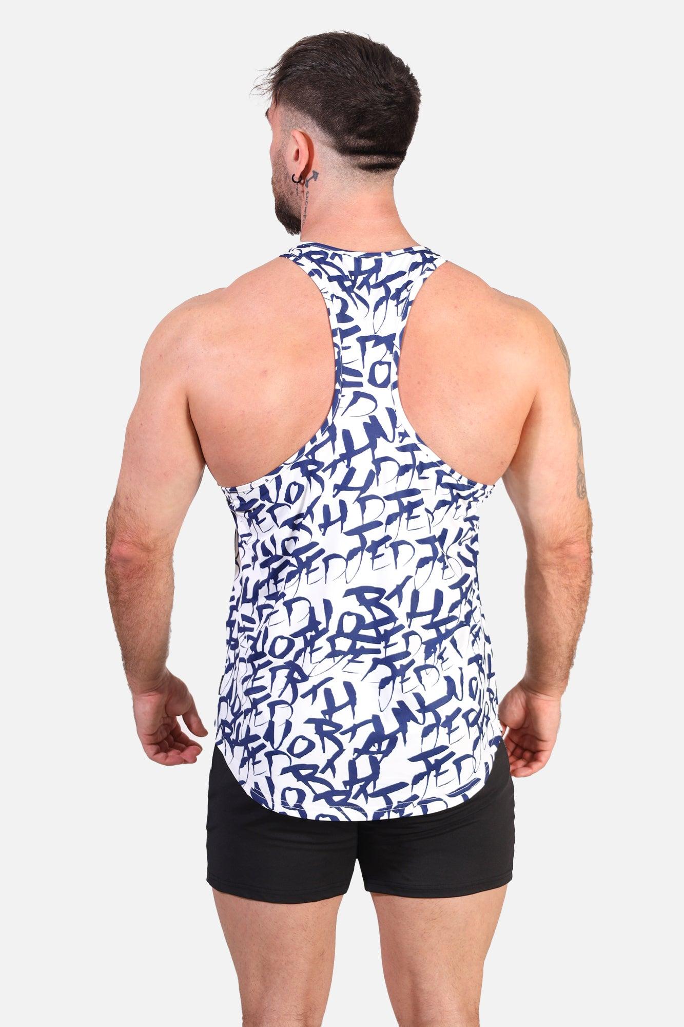 Jed North Graphic Muscle Stringer - White Graffiti