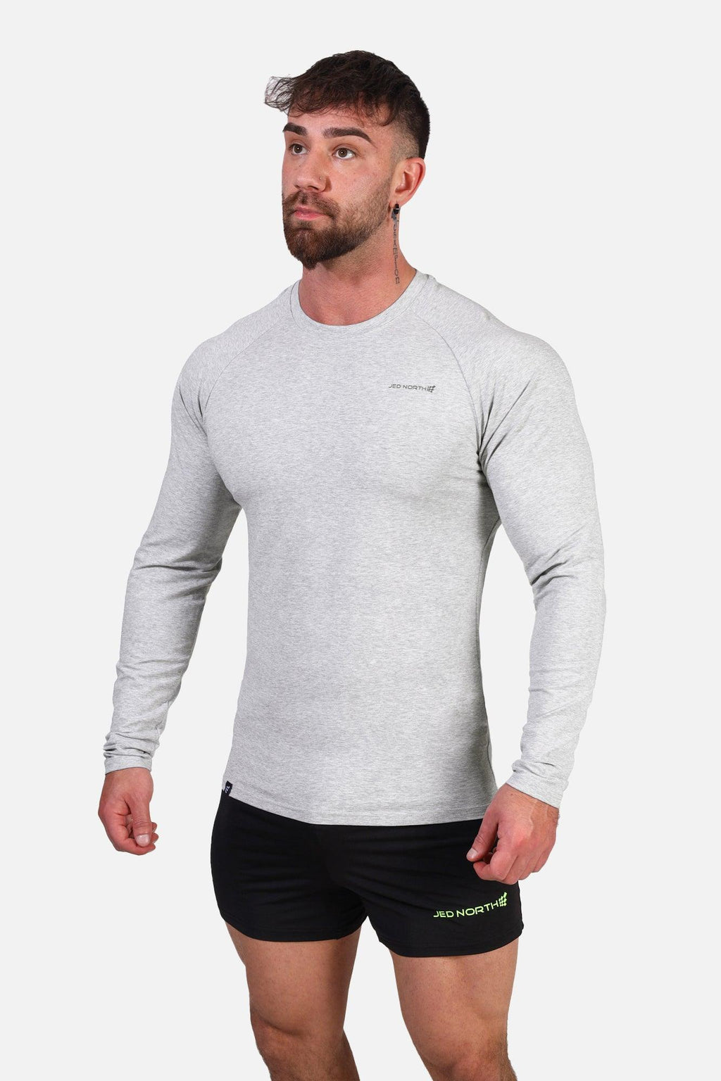 Jed North Men's Titan Muscle-Fit Long Sleeve T-Shirt - Platinum