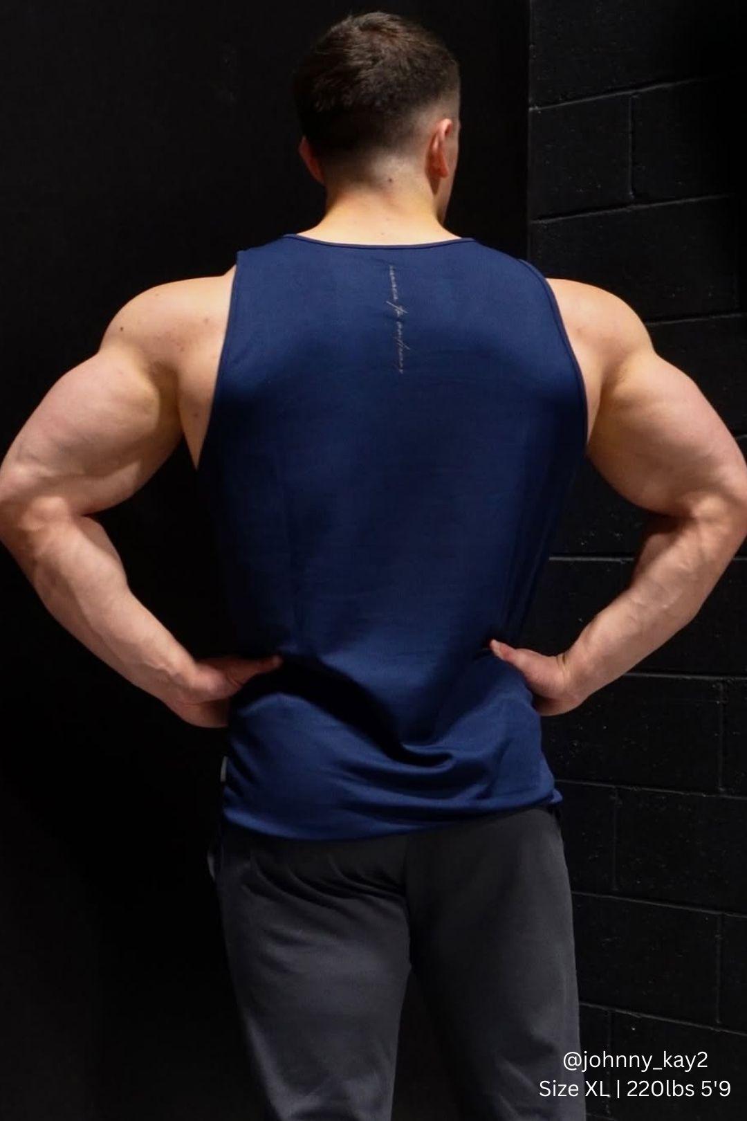 Jed North Alpha Microfiber Fast-Dry Gym Tank Top - Space Blue