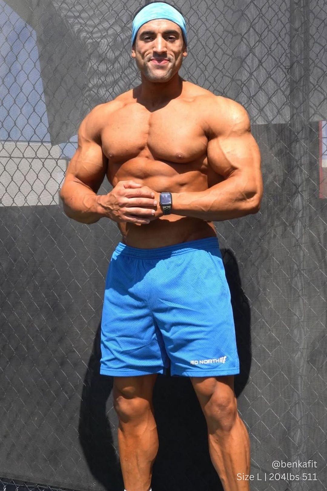 Jed North Jersey Mesh 7.5" Gym Shorts - Blue