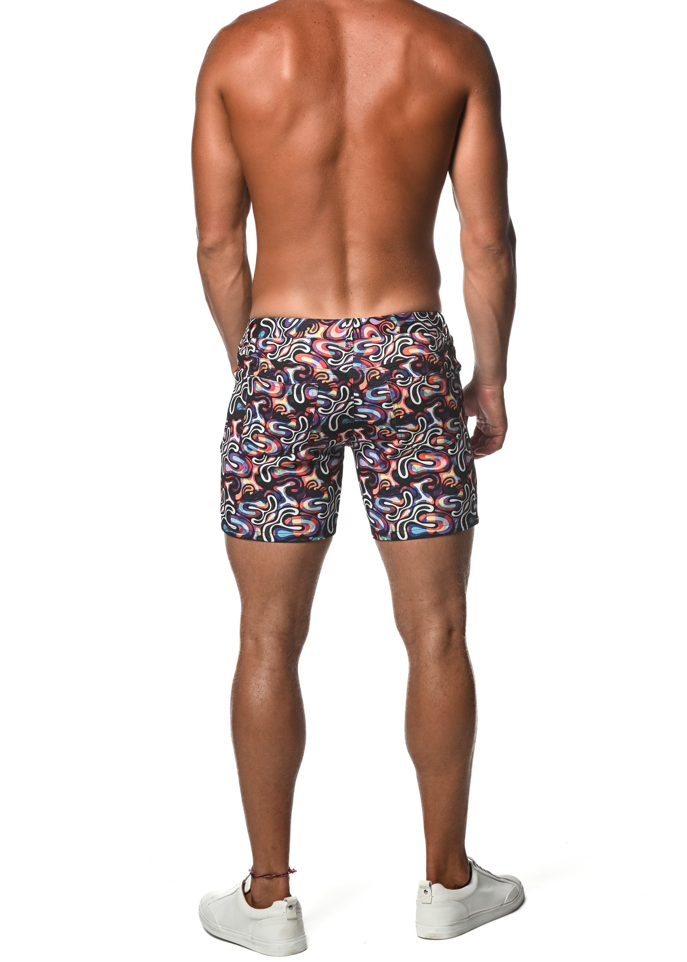 PRINTED STRETCH KNIT SHORT