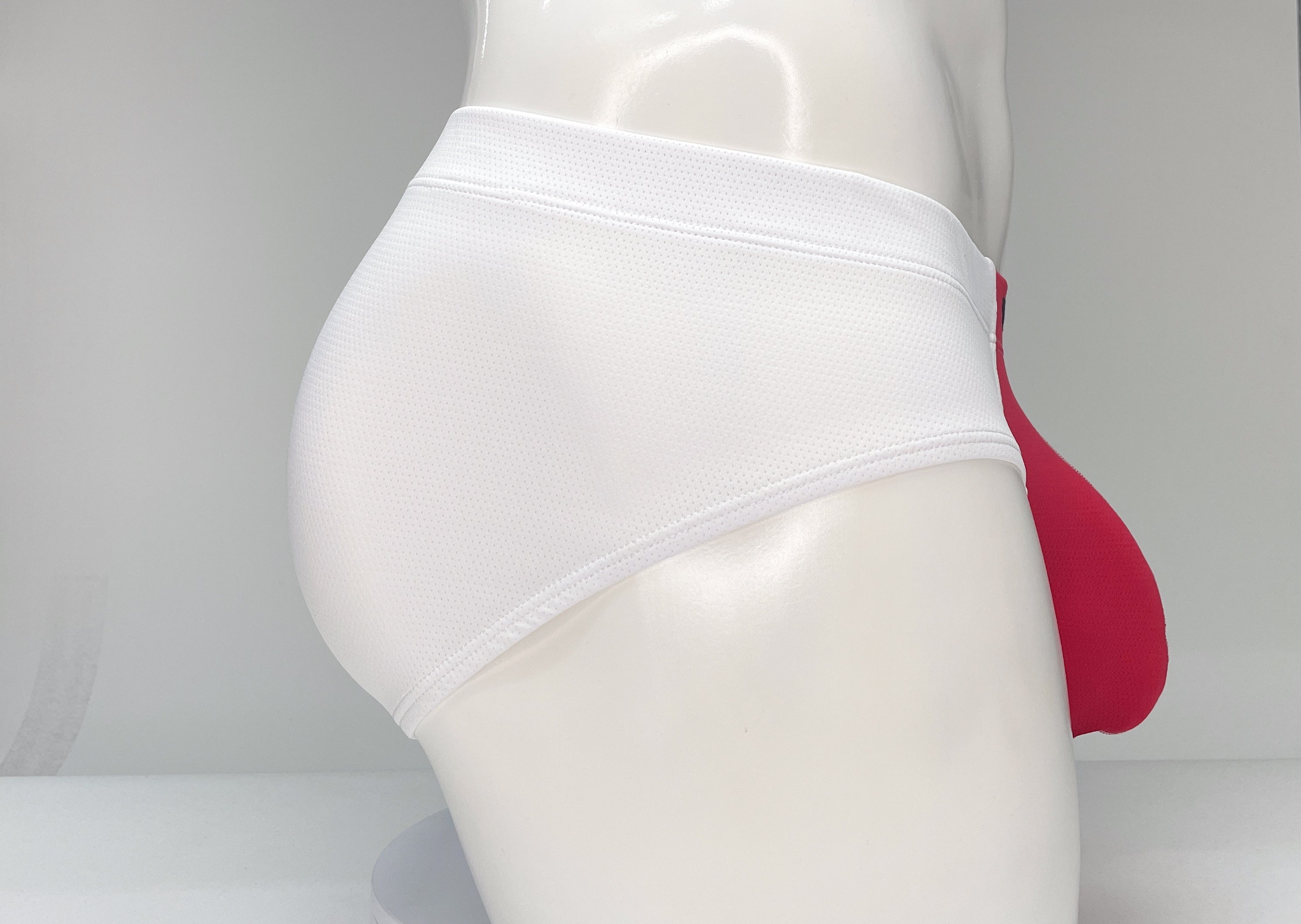 WildmanT Mesh Brief White and Red