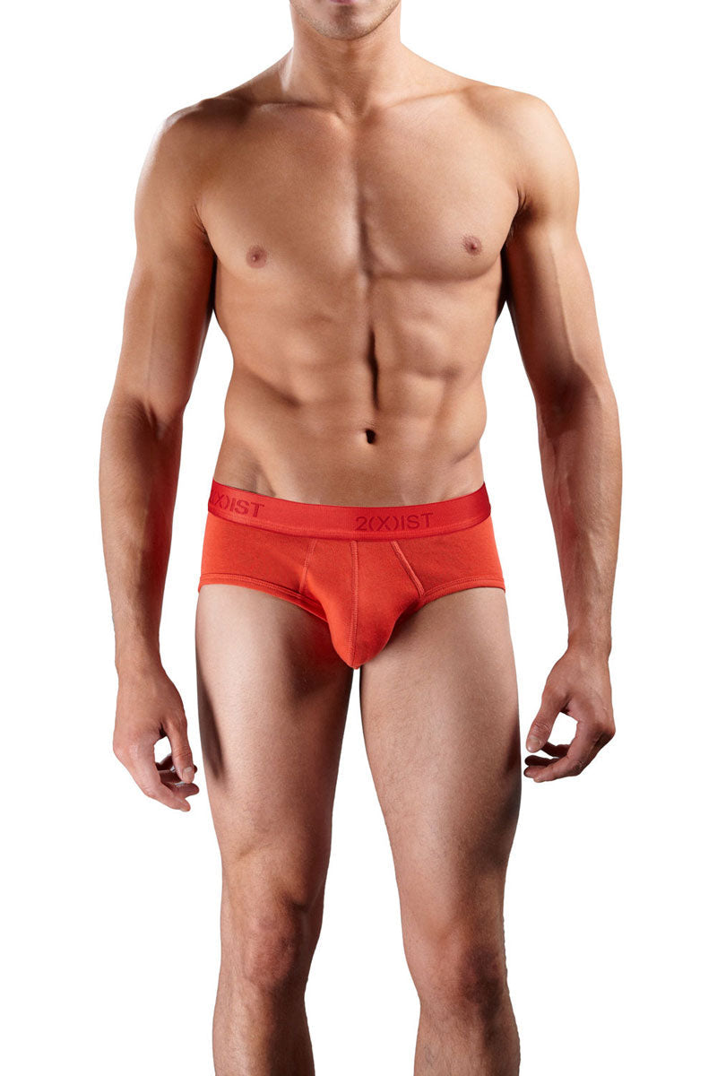 2(x)ist [3 Pack] Cotton Contour Pouch Brief Underwear Black/Charcoal/Red 3102030303 Size S - DealByEthan.gay loves 2(x)ist