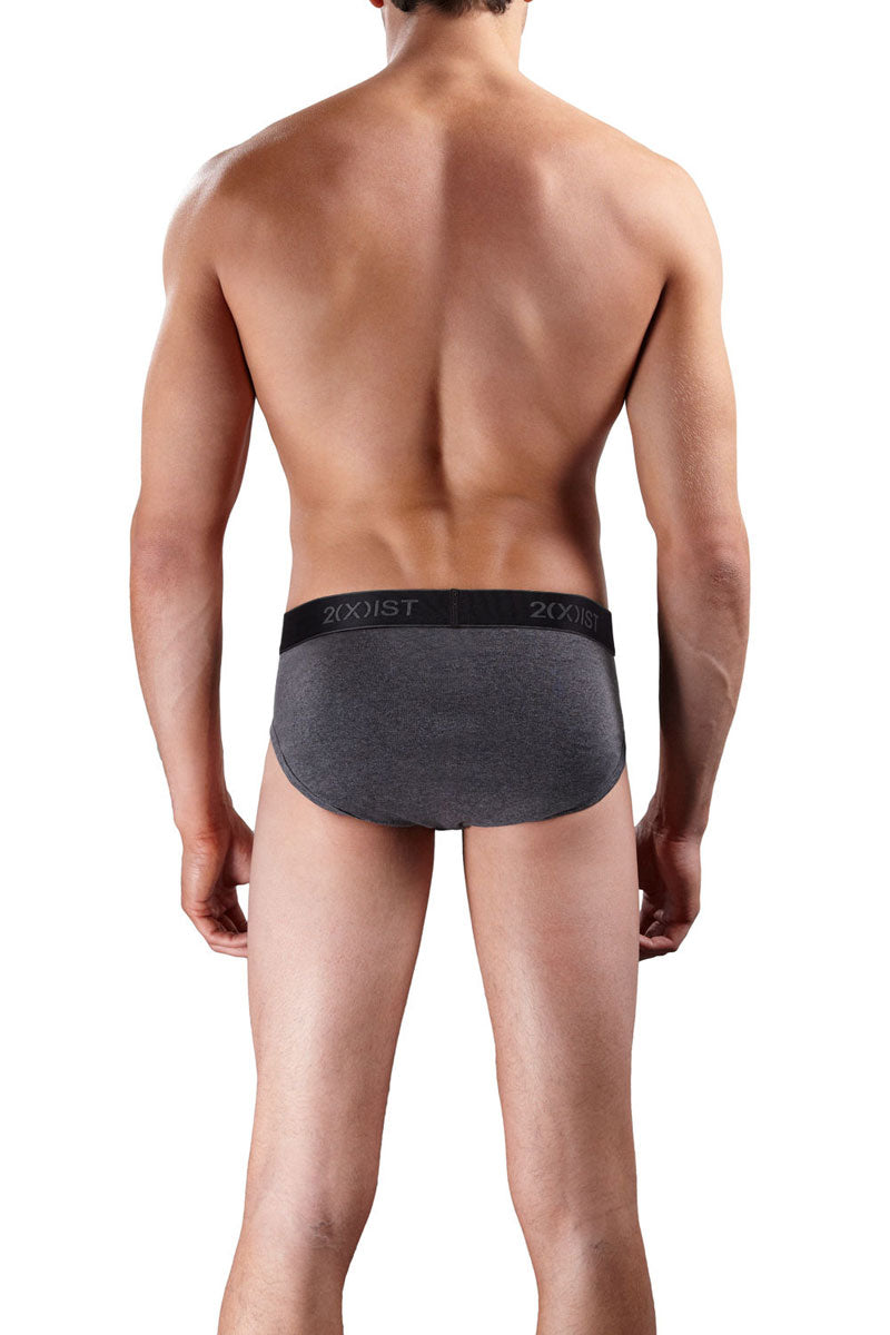 2(x)ist [3 Pack] Cotton Contour Pouch Brief Underwear Black/Charcoal/Red 3102030303 Size S - DealByEthan.gay loves 2(x)ist