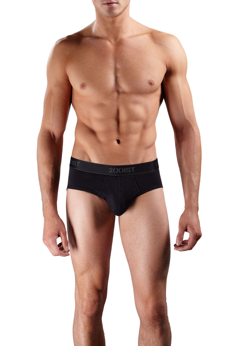 2(x)ist [3 Pack] Cotton Contour Pouch Brief Underwear Black/Charcoal/Red 3102030303 Size S - DealByEthan.gay loves 2(x)ist