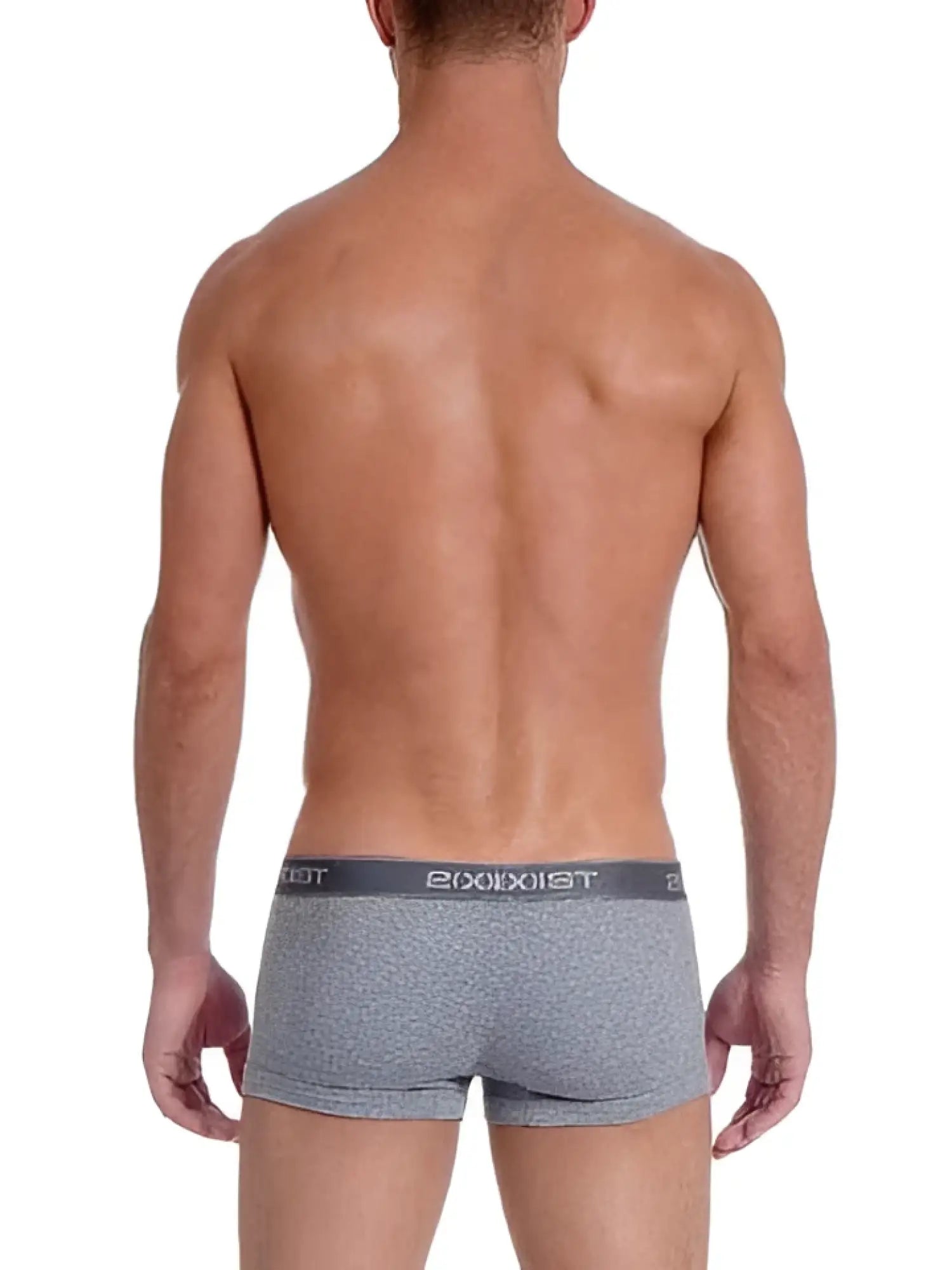 Gray heathered 2xist essential no show trunk underwear with dark gray booxist waistband size m