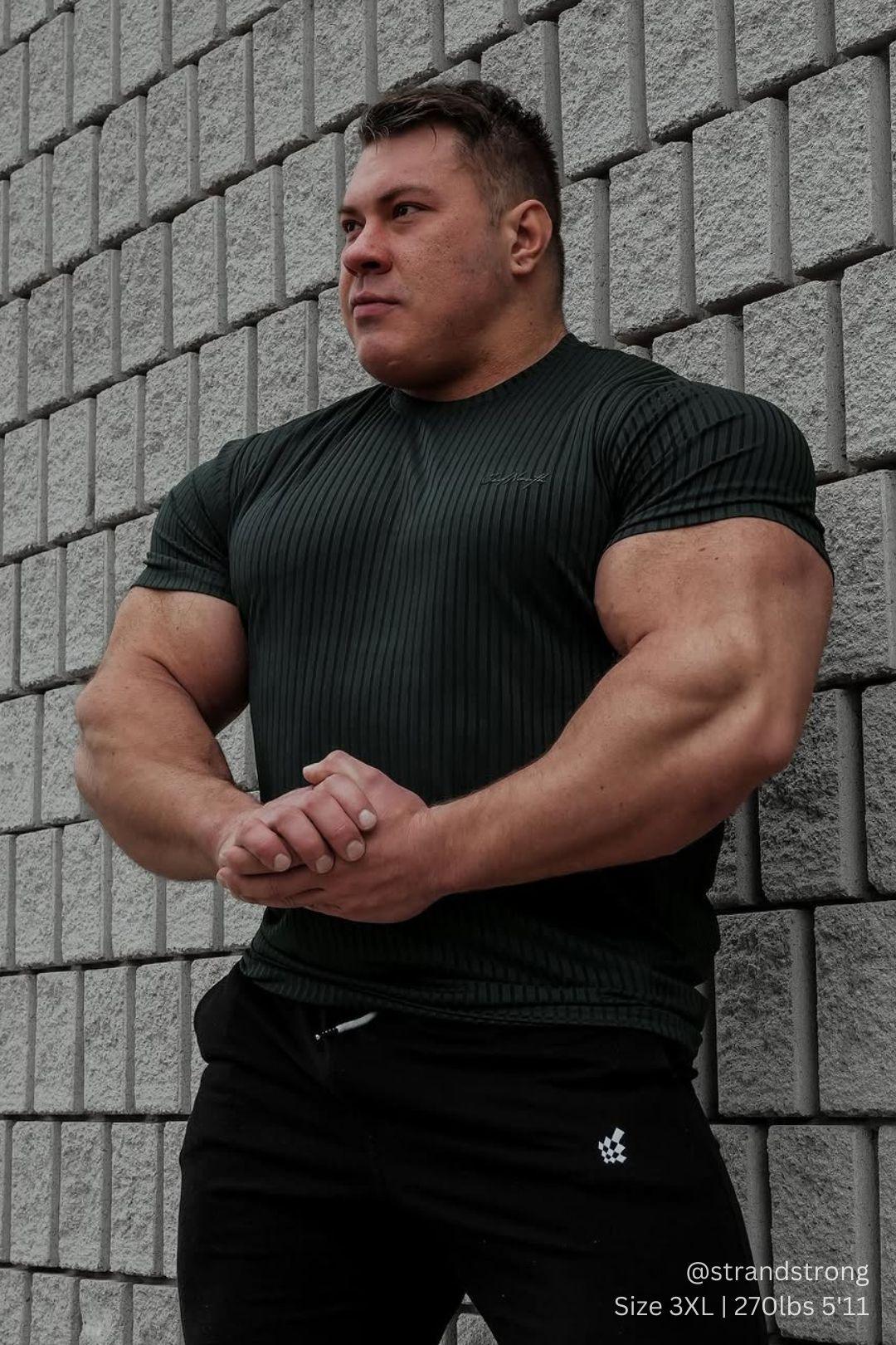 Jed North Ribbed Muscle-Fit T-Shirt - Forest Green