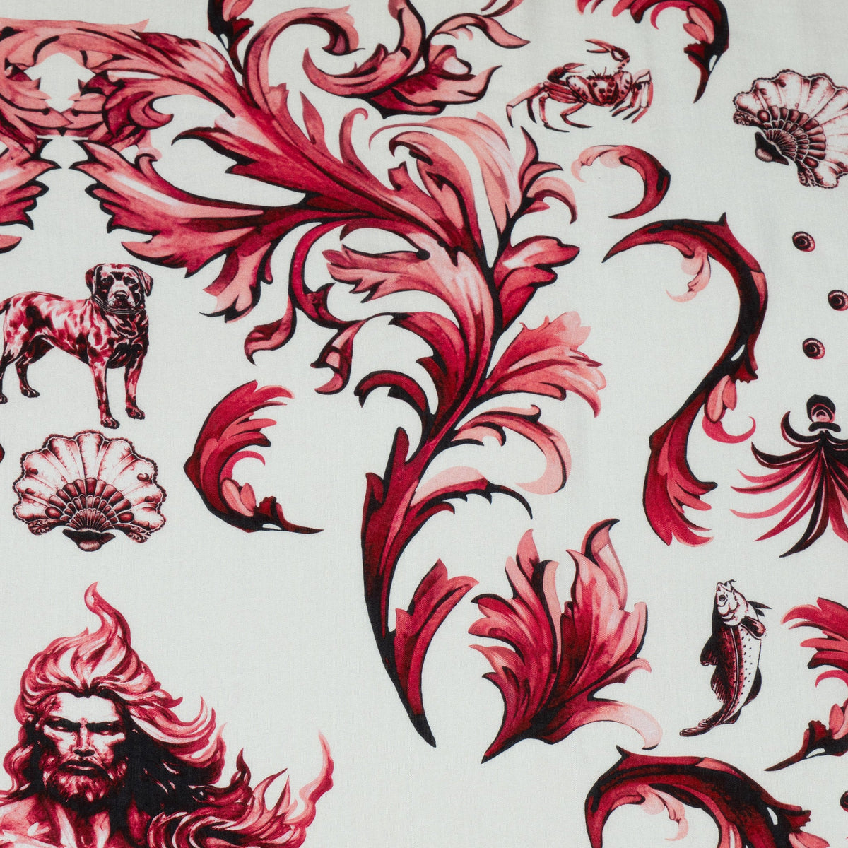 CA-RIO-CA REI NETUNO Burgundy Canga de Praia- Brazilian Beach Towel (Sarong / Pareo)