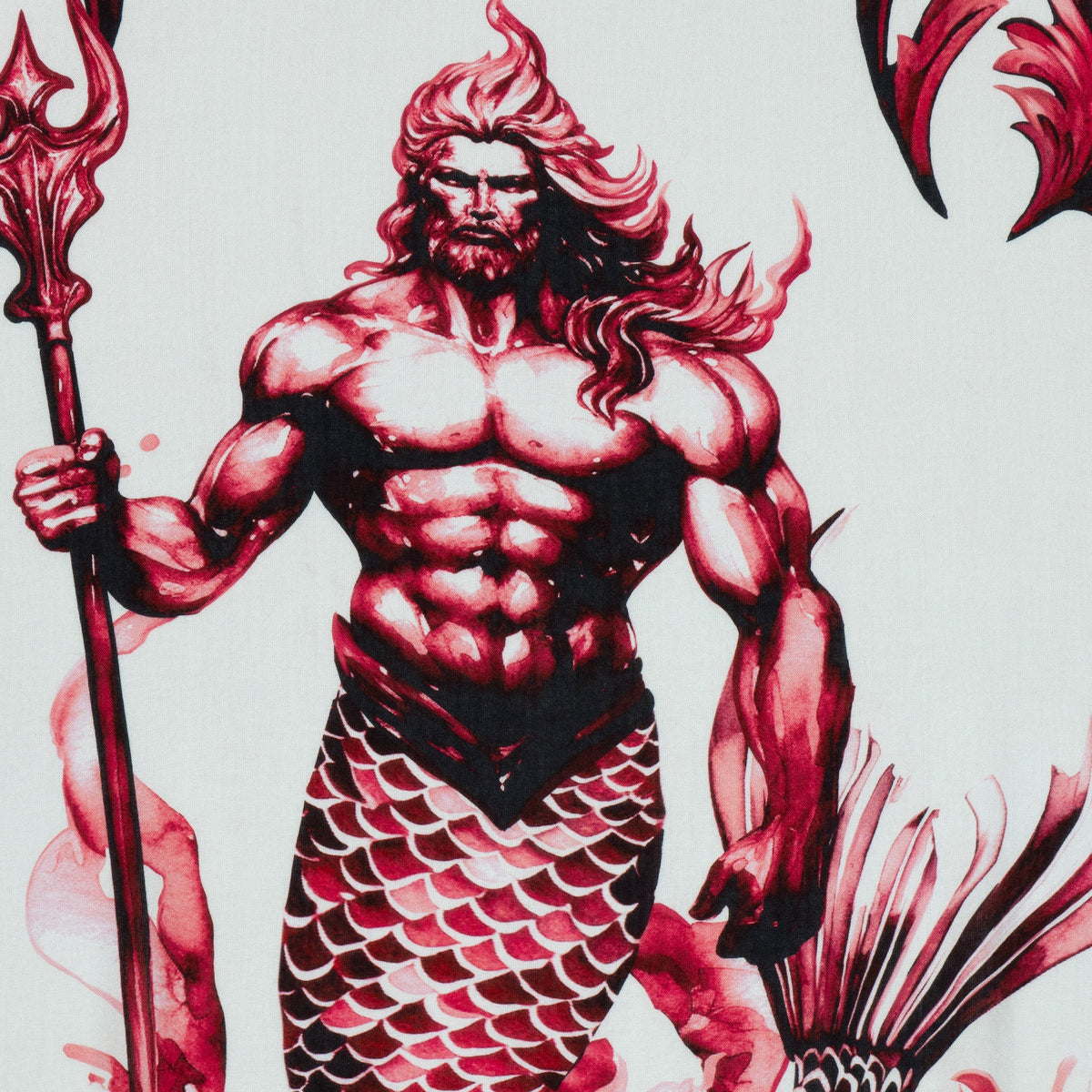 CA-RIO-CA REI NETUNO Burgundy Canga de Praia- Brazilian Beach Towel (Sarong / Pareo)