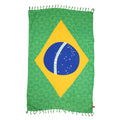 CA-RIO-CA BRASILIAN FLAG CANGA - GREEN, YELLOW, BLUE AND WHITE - BRAZILIAN BEACH TOWEL (SARONG/PAREO)