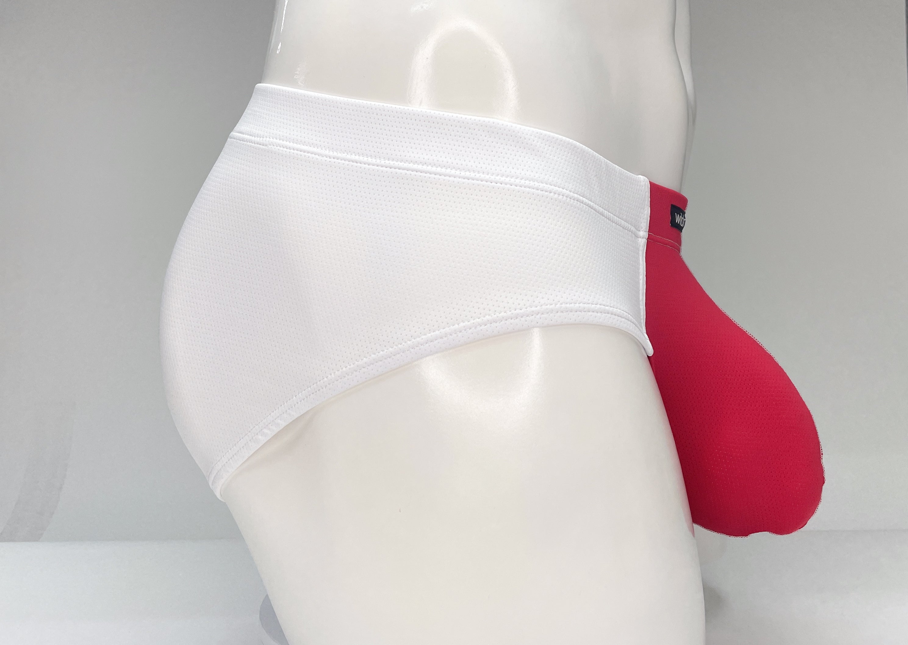 WildmanT Mesh Brief White and Red