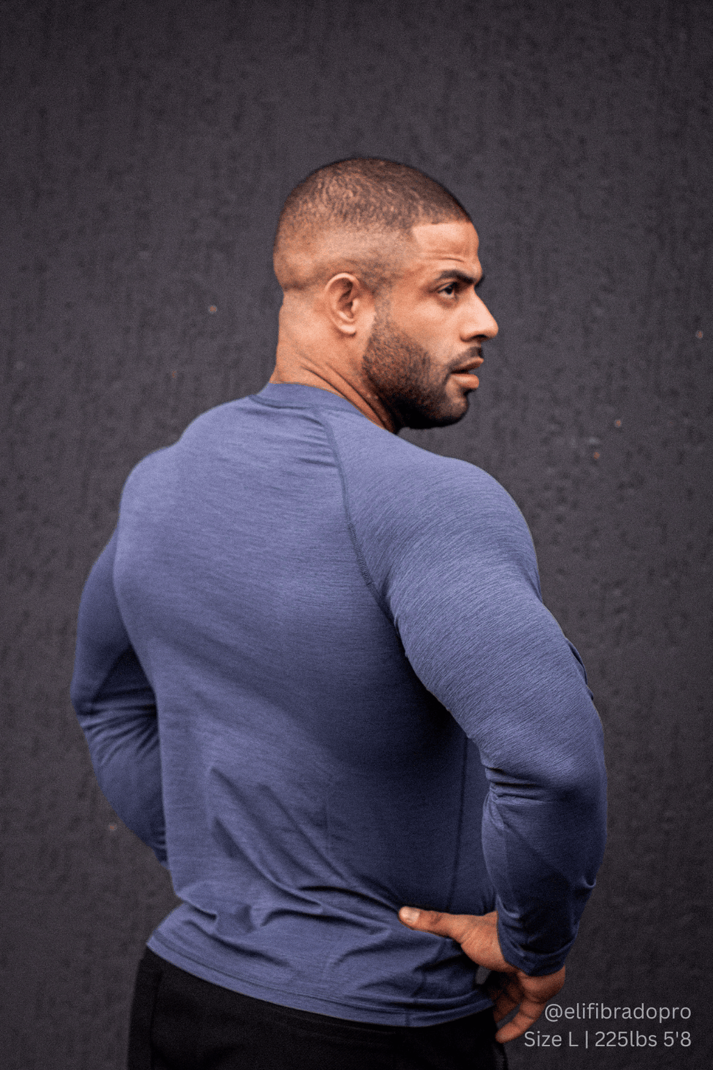 Jed North Men's Agile Long Sleeve Activewear Training Tee - Steel Blue