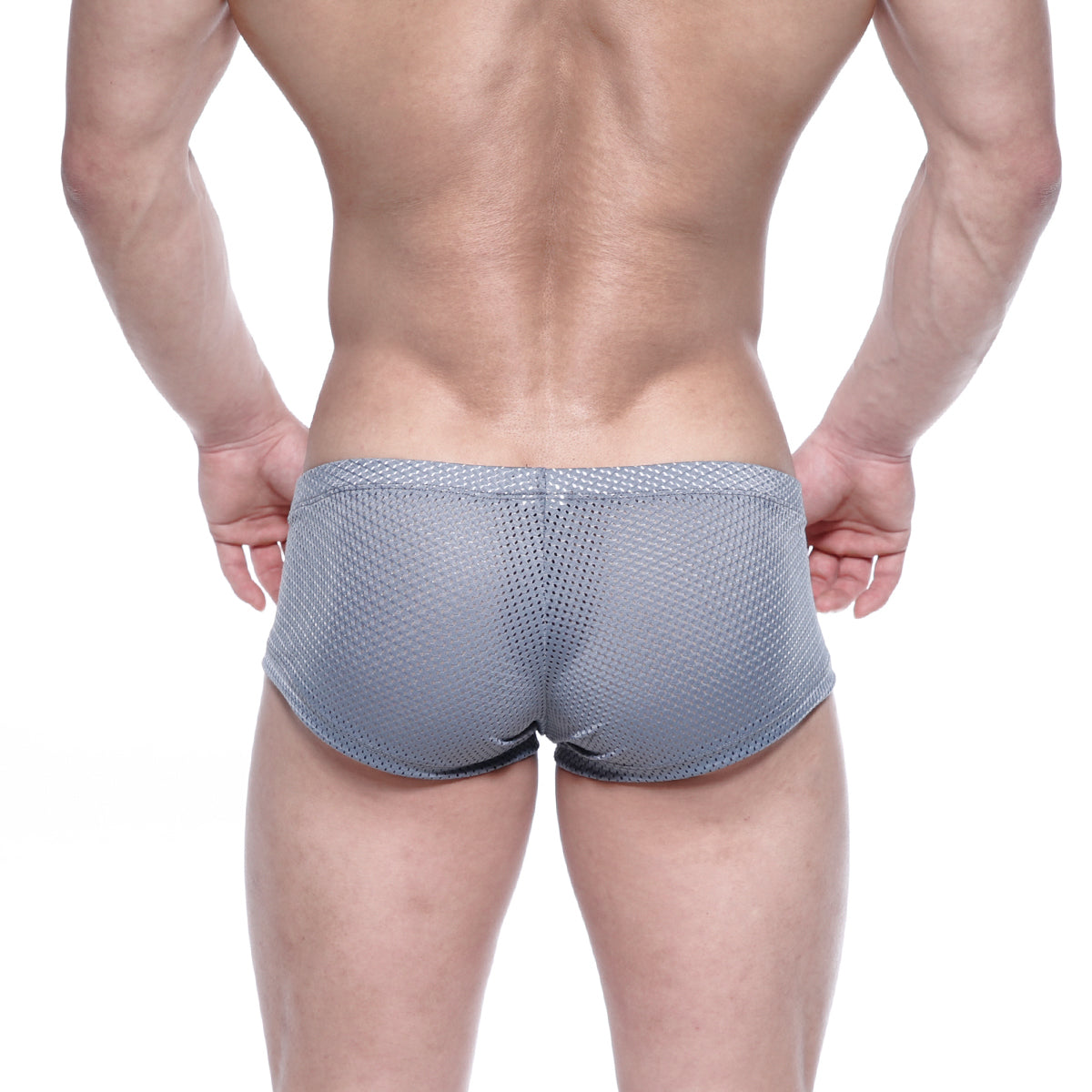 MetroMaleWear Oscar boxer gray mesh briefs with subtle pattern and black trim for comfortable everyday wear