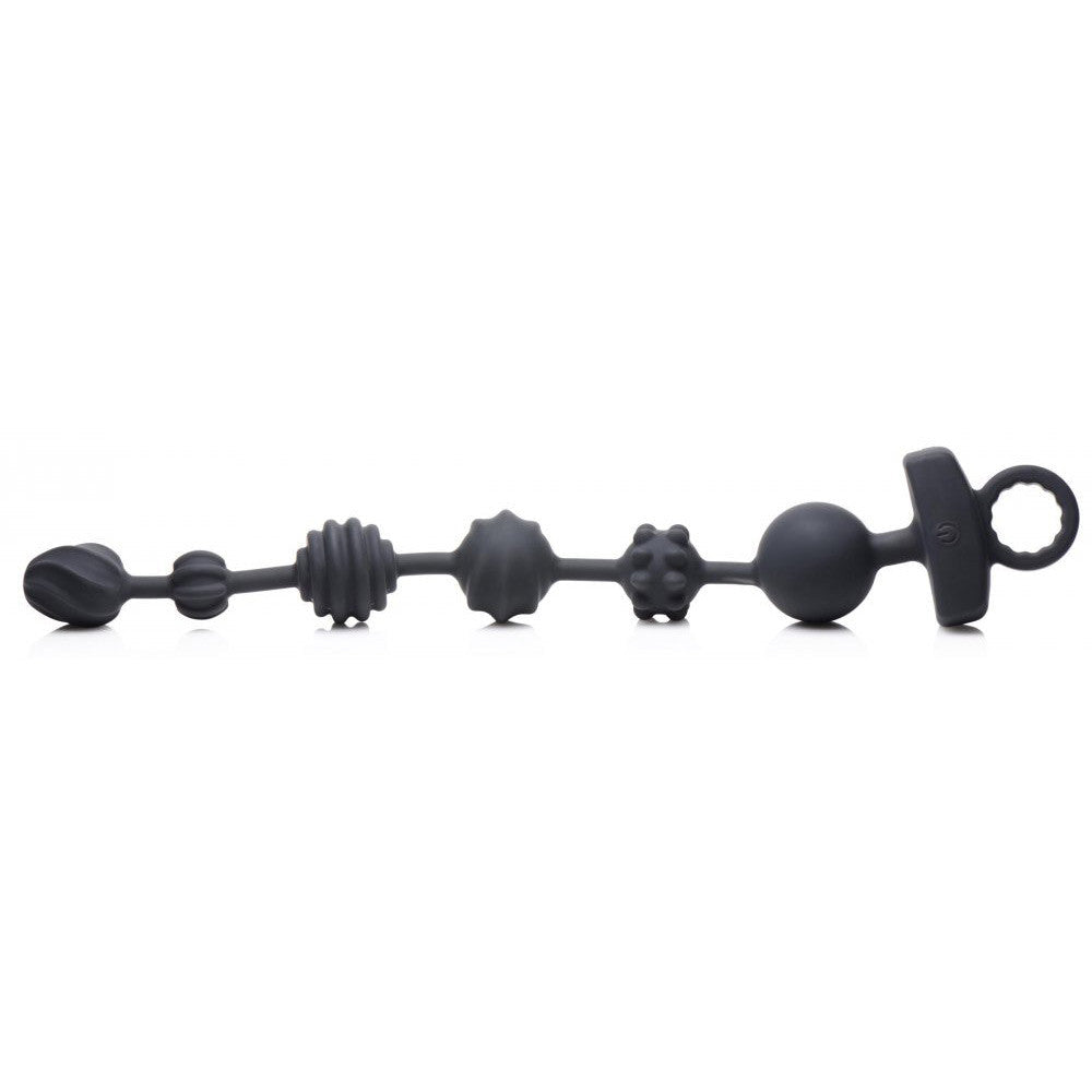 21 cuentas anales de silicona vibrantes Dark Rattler con control remoto
