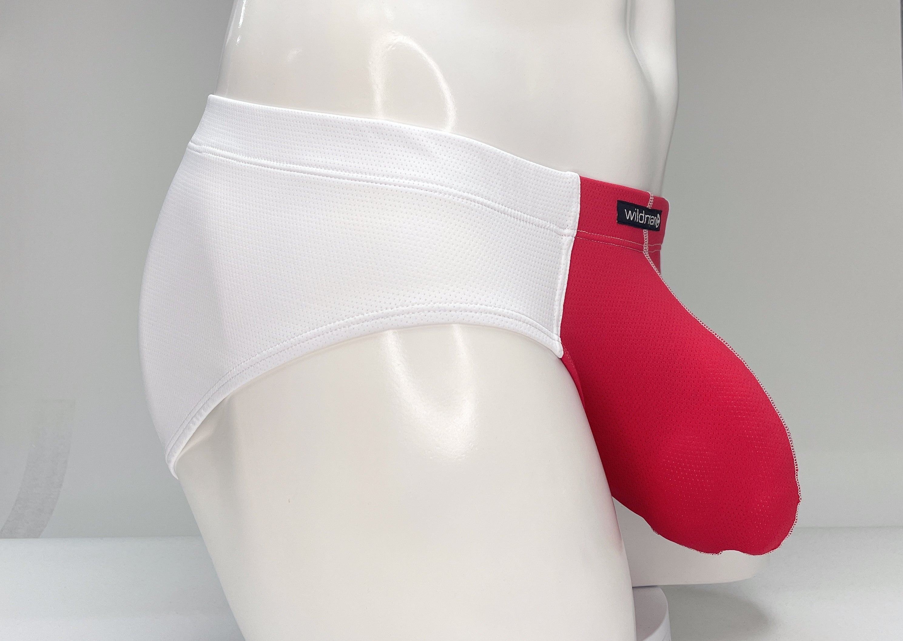 WildmanT Mesh Brief White and Red