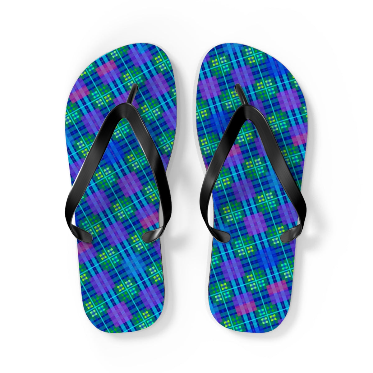 Maris Equi Men's Blue Tartan Flip-Flops
