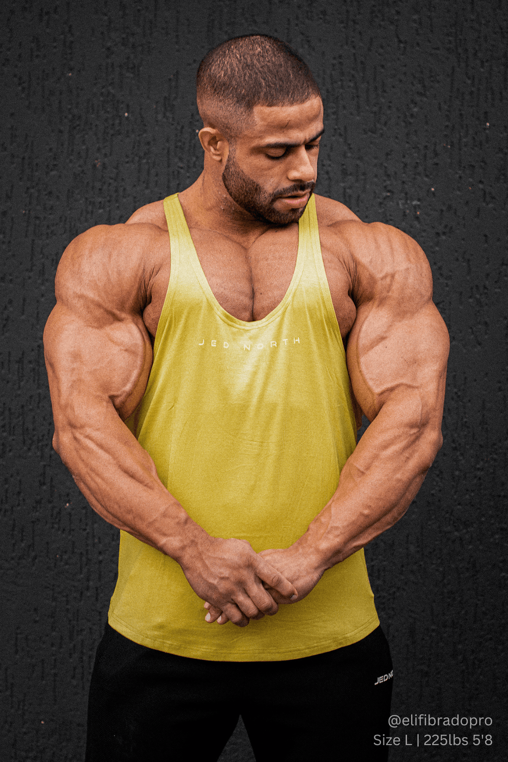 Jed North Men's Classic Bodybuilding Racerback Stringer - Mustard Yellow