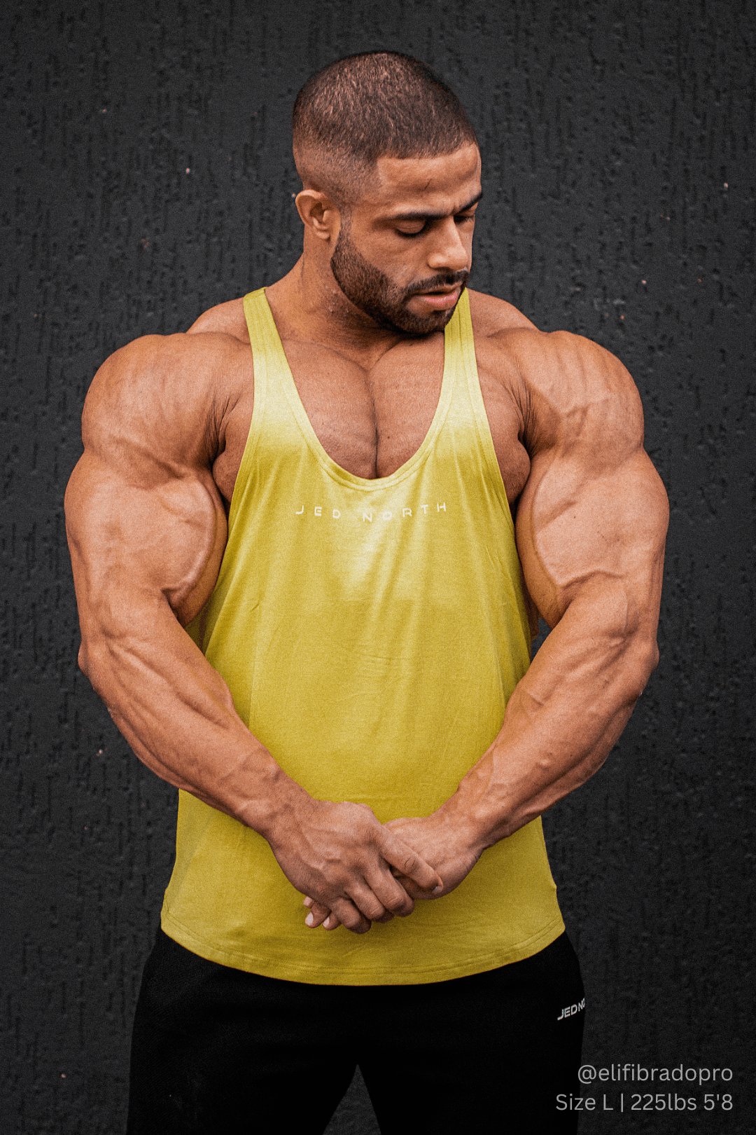 Jed North Men's Classic Bodybuilding Racerback Stringer - Mustard Yellow