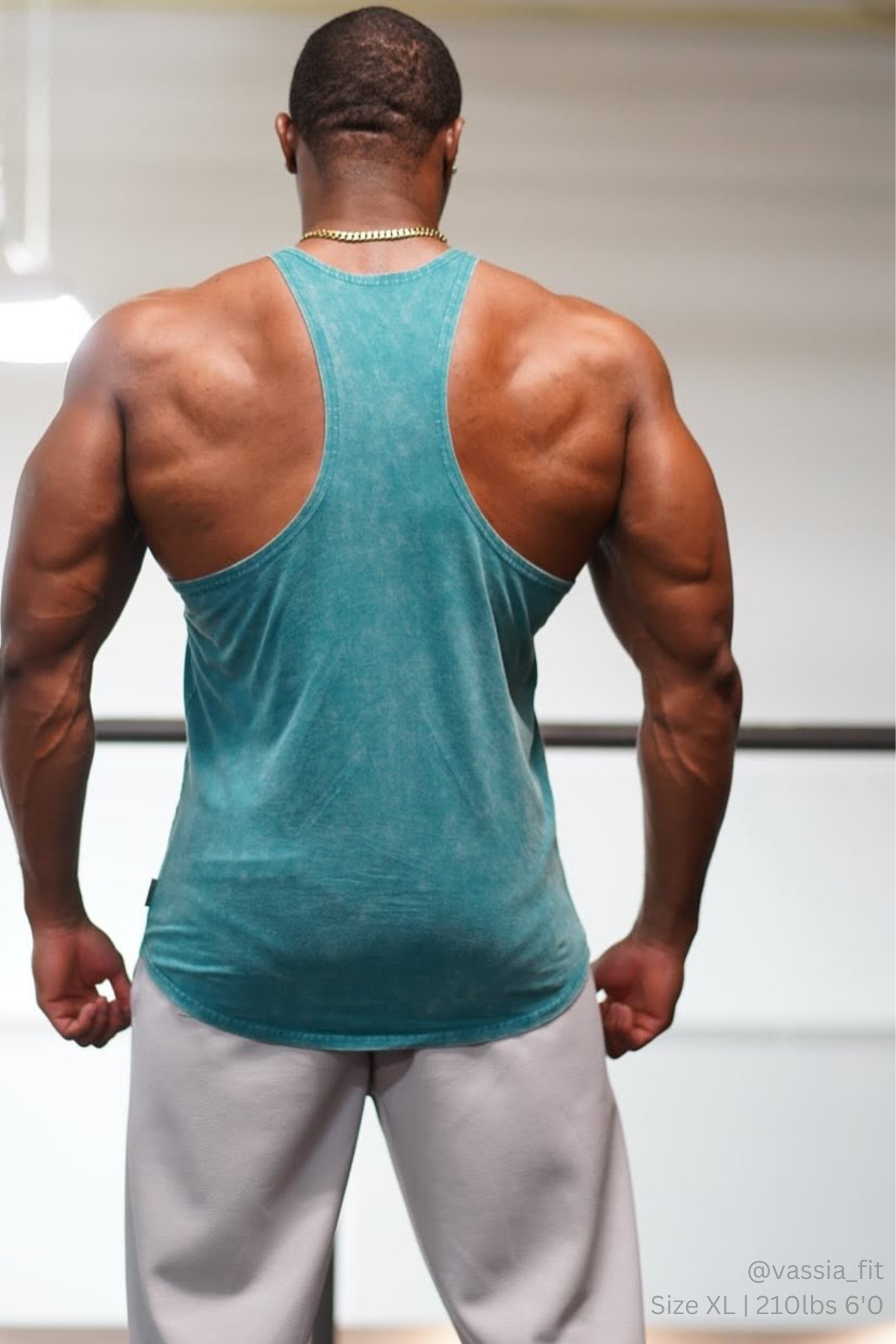 Jed North Men's Retro Washed Bodybuilding Stringer - Deep Sea