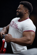 Jed North Men's Muscle-Fit Ringer Tee - White w/ Red Trim