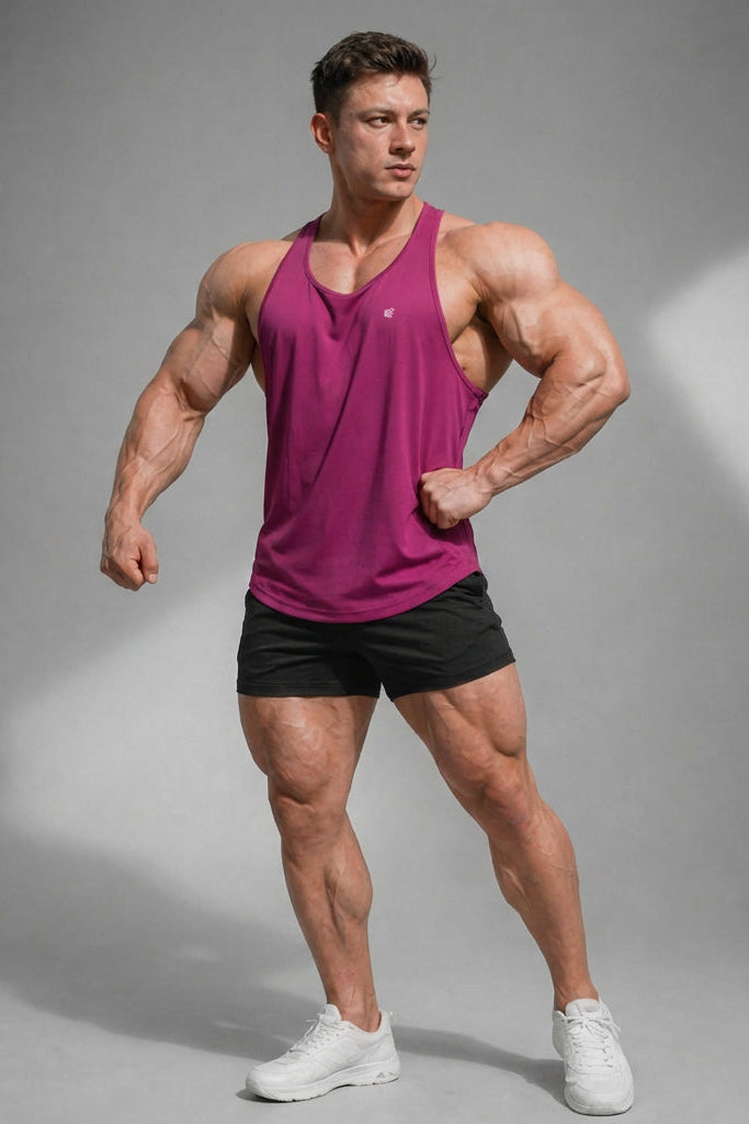 Jed North Men's Fast-Dry Bodybuilding Workout Stringer - Magenta
