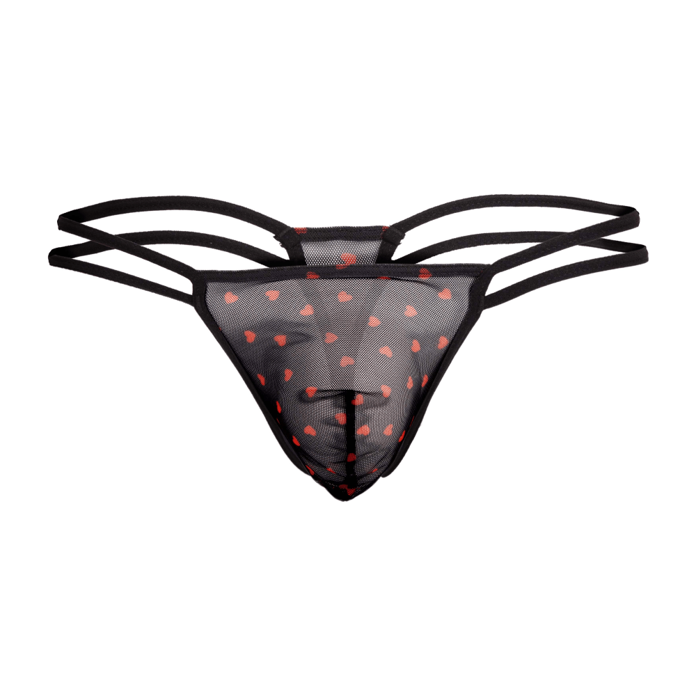 Secret Male SML031 Flower Laced G-String with hearts