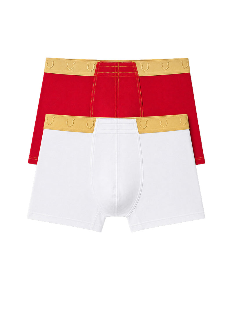 Tartarus Men's Monaco Trunk - 2Pc Pack (White & Red)