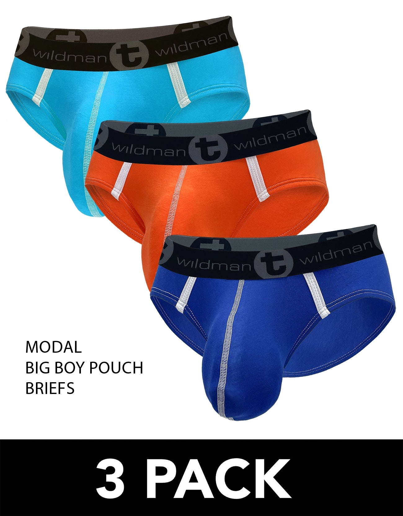 3-PACK WildmanT Modal Big Boy Pouch Briefs - DealByEthan.gay loves WildmanT