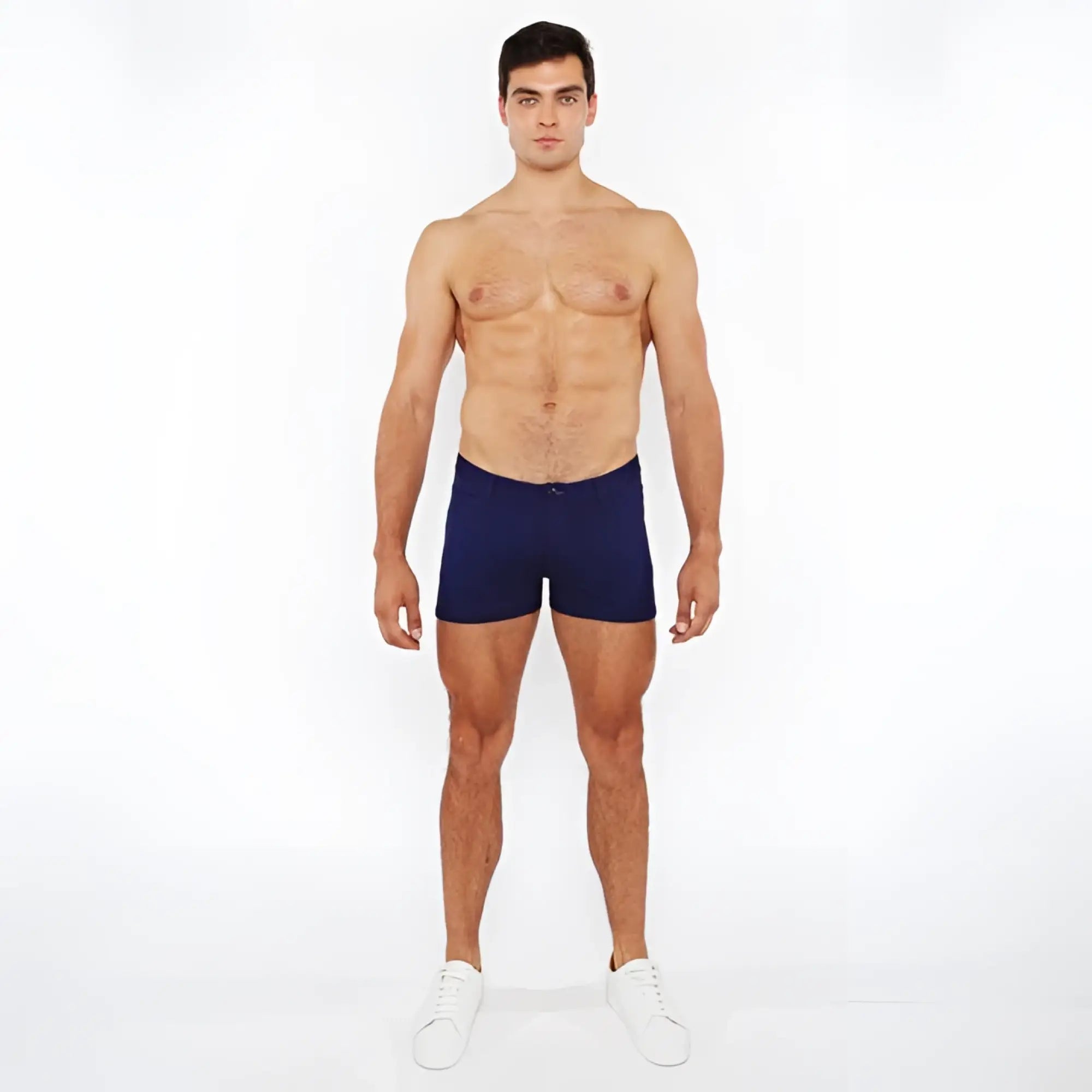Navy blue 3 inch stretch knit duo tone briefs made of soft breathable fabric for comfortable everyday wear
