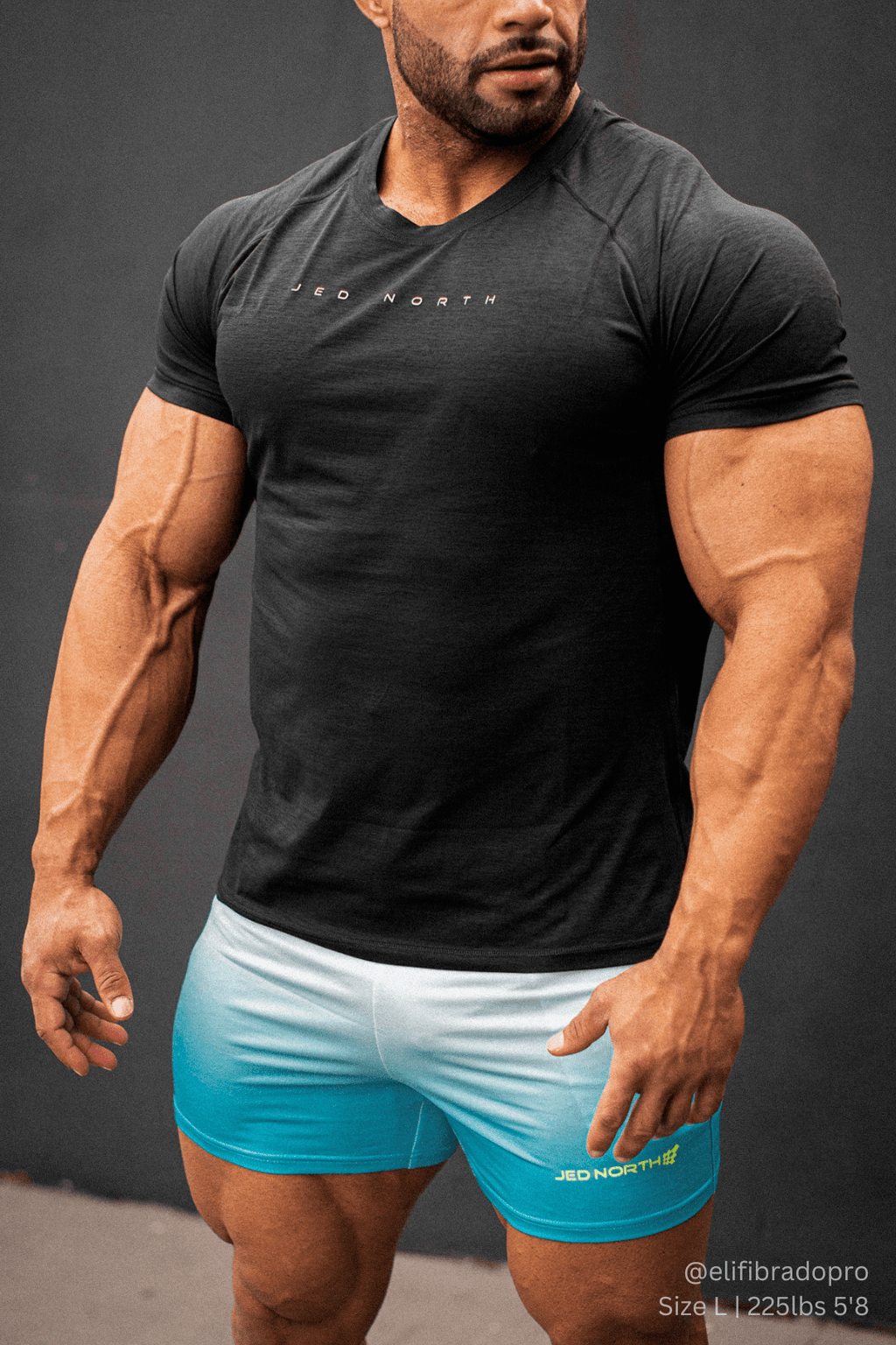 Jed North Men's Agile Bodybuilding 4'' Shorts w Zipper Pockets - Blue Ombre