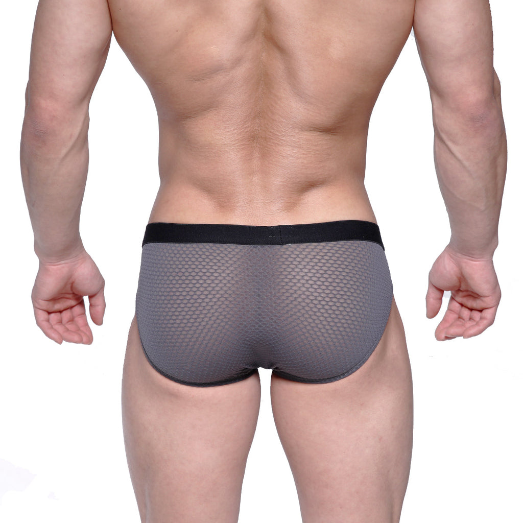 MetroMaleWear Max Hip Brief Gray Mesh 3003-72