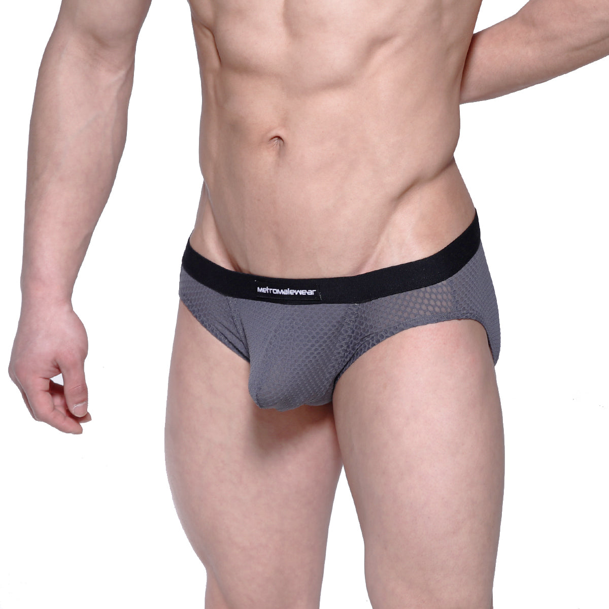 MetroMaleWear Max Hip Brief Gray Mesh 3003-72