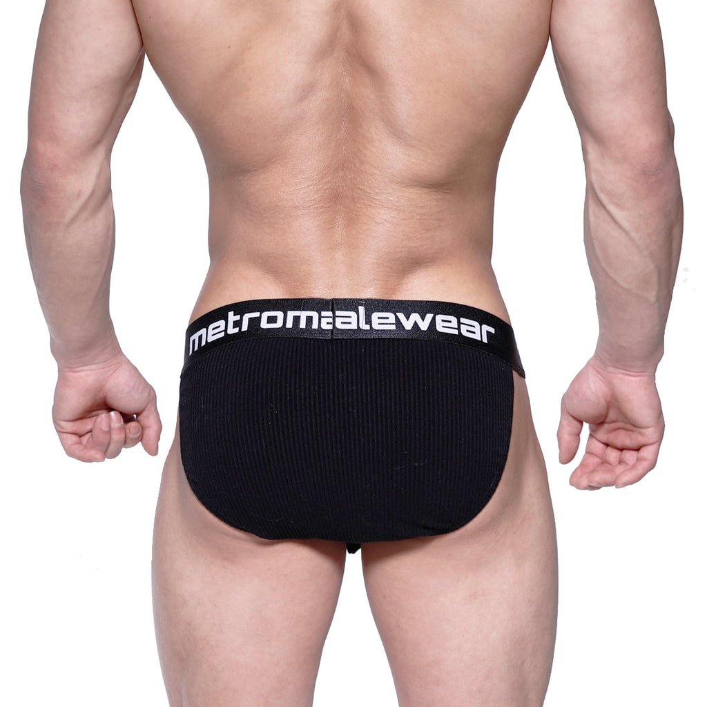 MetroMaleWear Cotton Rib Bulge Bikini Black 3004-B20