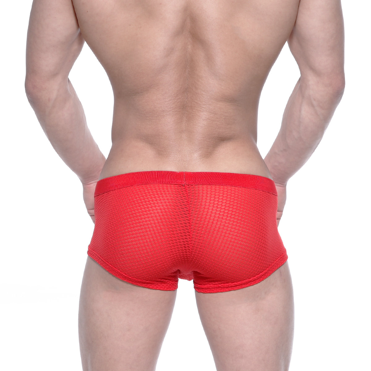 MetroMaleWear bulge boxer red mesh 3013-73 red mesh briefs with a snug form fitting design front view
