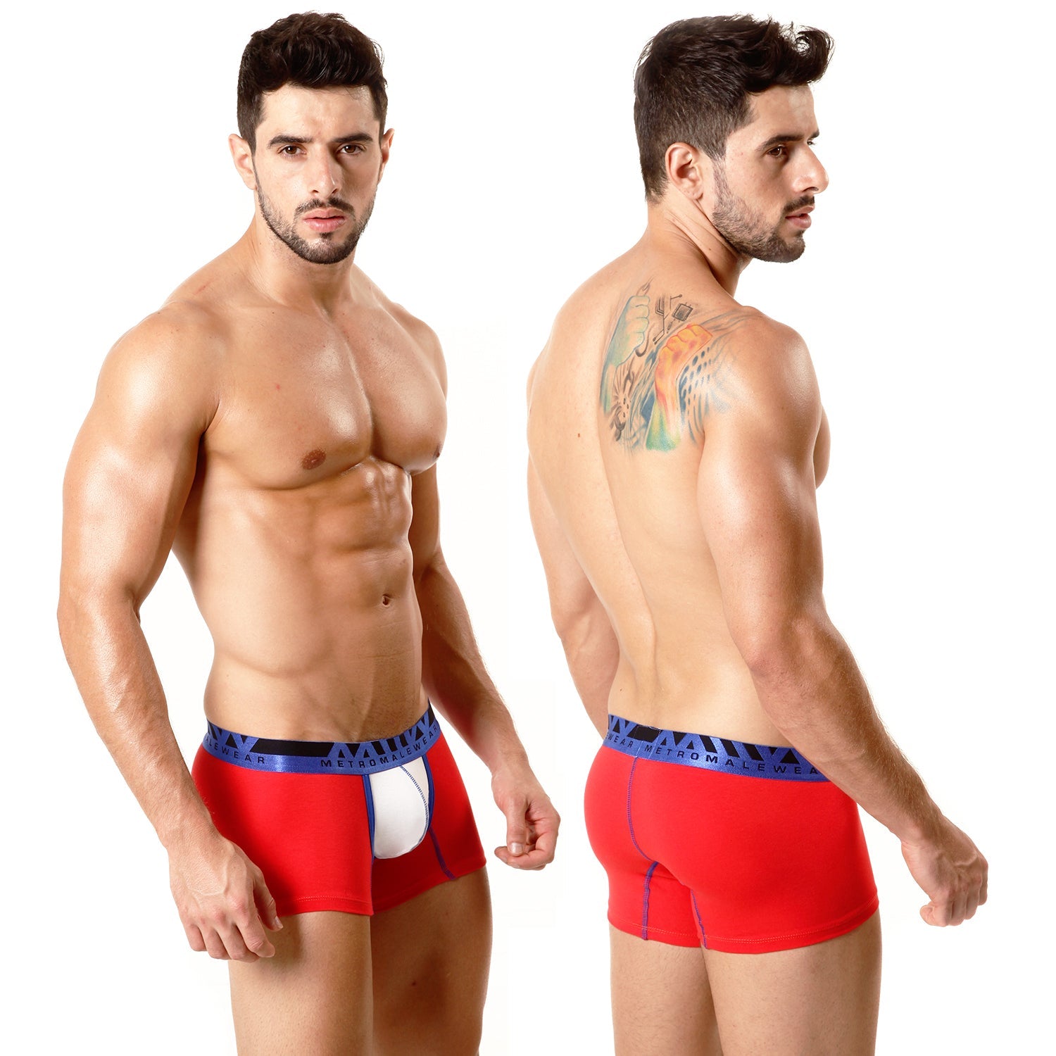 MetroMaleWear Cotton Short Boxer RED II 7Inch 3022-C12