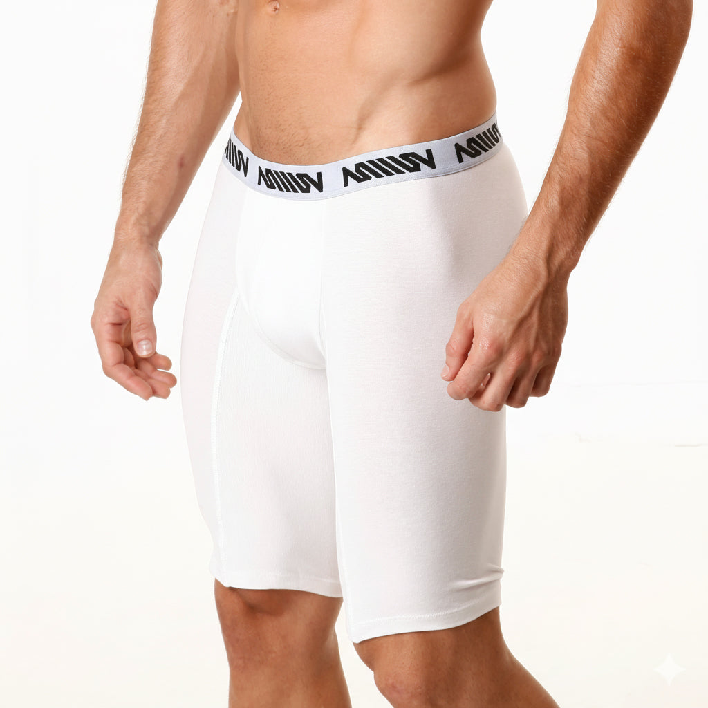 MetroMaleWear Cotton Long Short 15Inch White 3024-00
