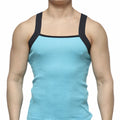 MetroMaleWear Square Cut Tank Top Turquoise 3125-08