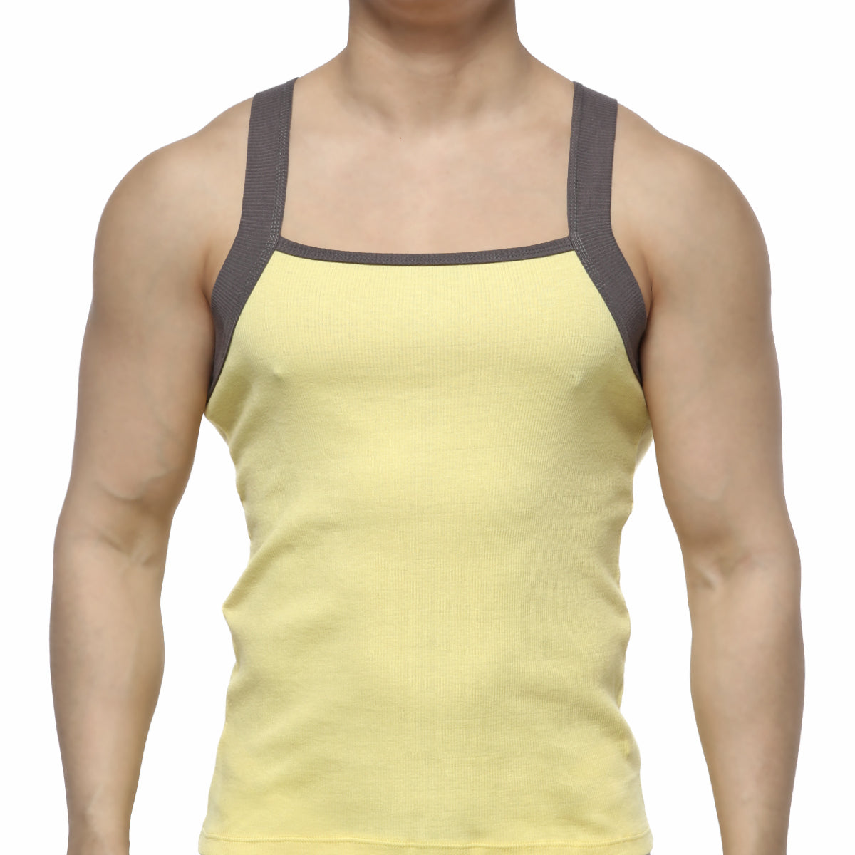 MetroMaleWear Square Cut Tank Top Yellow 3125-15