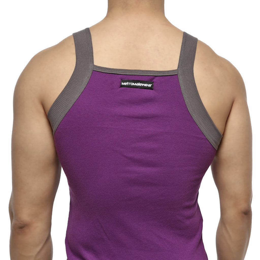MetroMaleWear Square Cut Tank Top Purple 3125-19