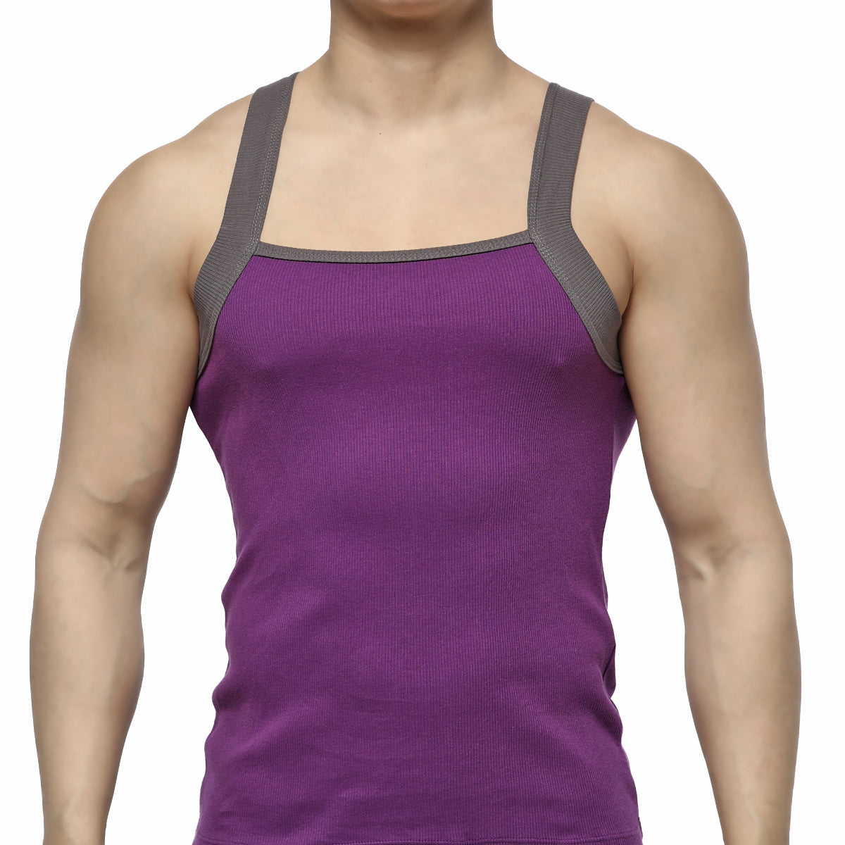 MetroMaleWear Square Cut Tank Top Purple 3125-19