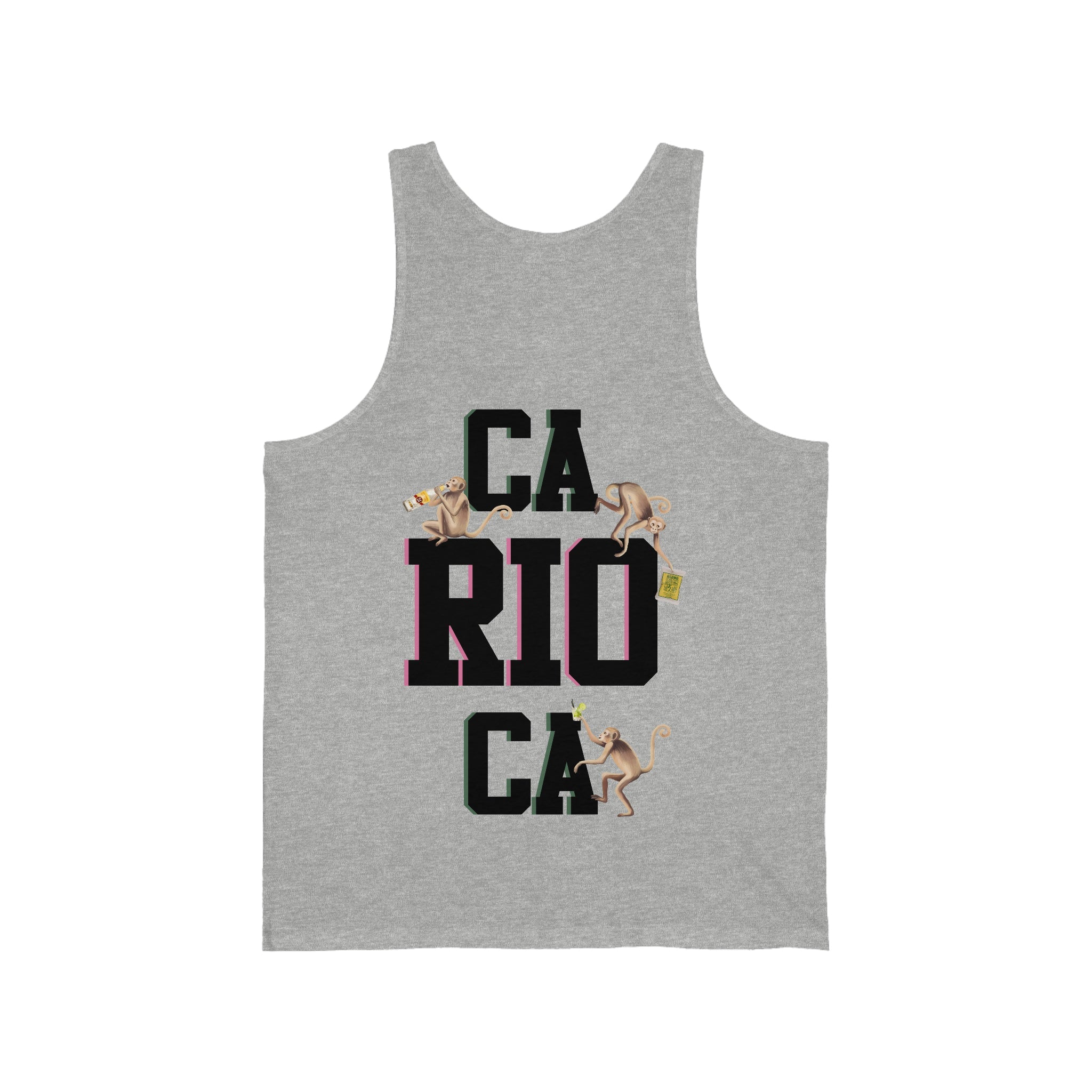 CA-RIO-CA Camiseta sin mangas con estampado de monos borrachos - Camiseta sin mangas para hombre