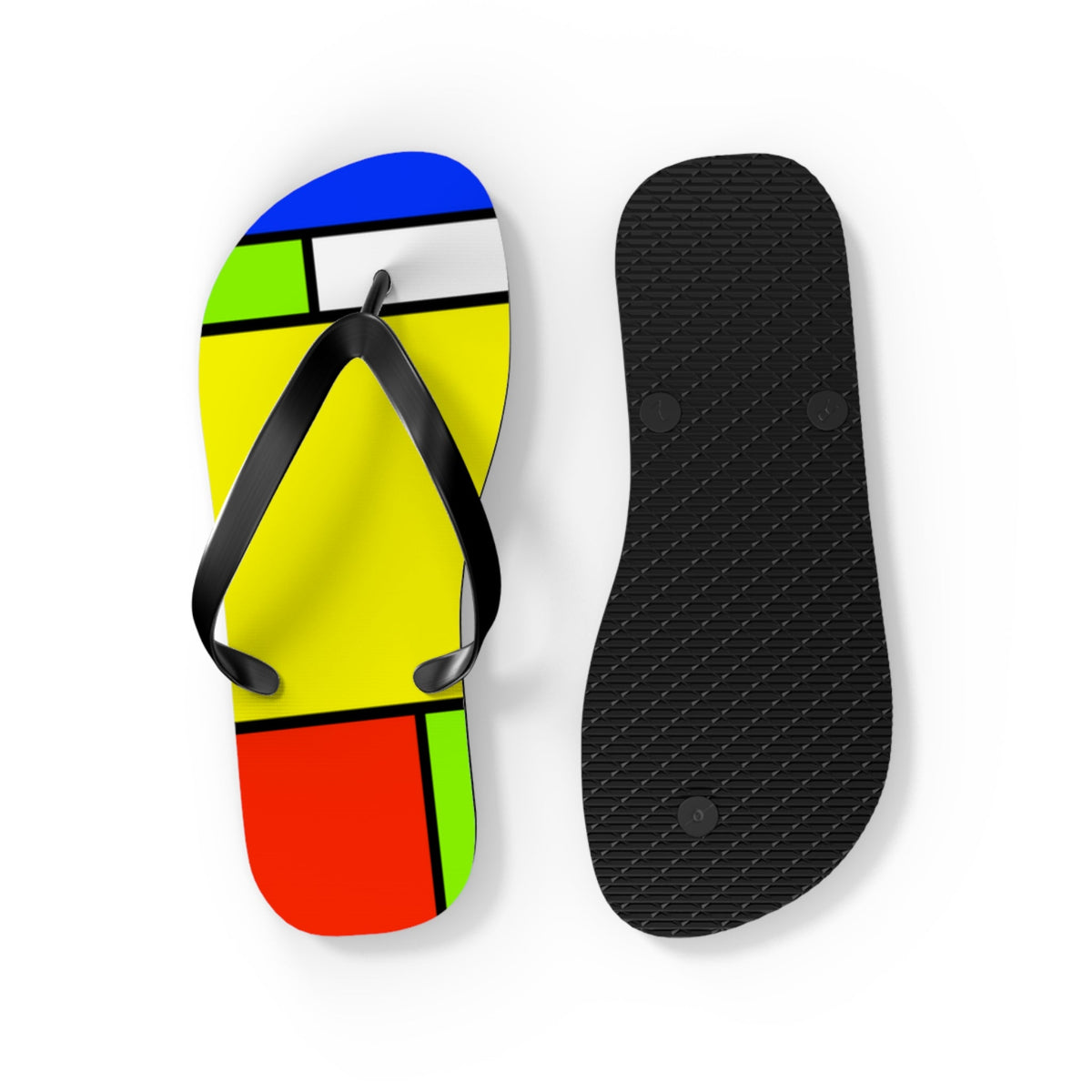Maris Equi Men's ModRian Mondrian Inspired Flip-Flops