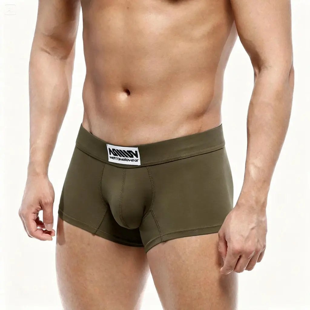 MetroMaleWear (M2W) Men's Deseo Boxer Dark Green 3323-26